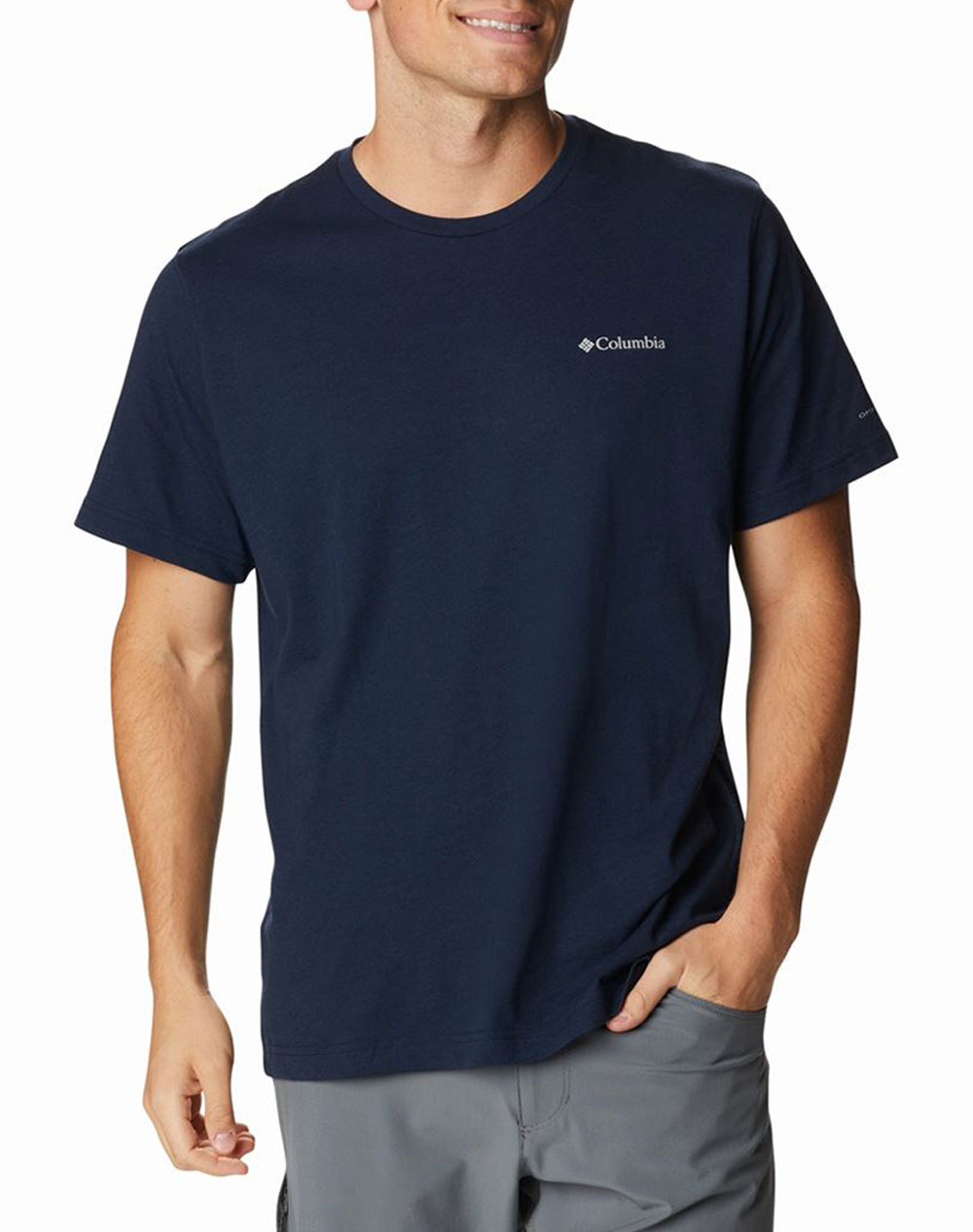 Columbia Ανδρικό T-Shirt Κοντομάνικο Ναυτικό Μπλε Βαμβάκι Ανακυκλωμένο Πολυεστέρα