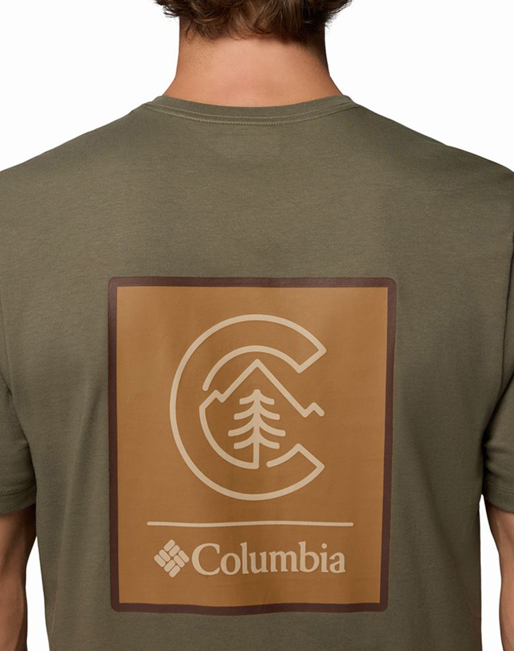 Columbia Ανδρική Μπλούζα Csc Logo Back Tee Ce33-2155011-397 Khaki ανδρικά ρούχα μπλούζες T-Shirt Politikos Shop Πολιτικός