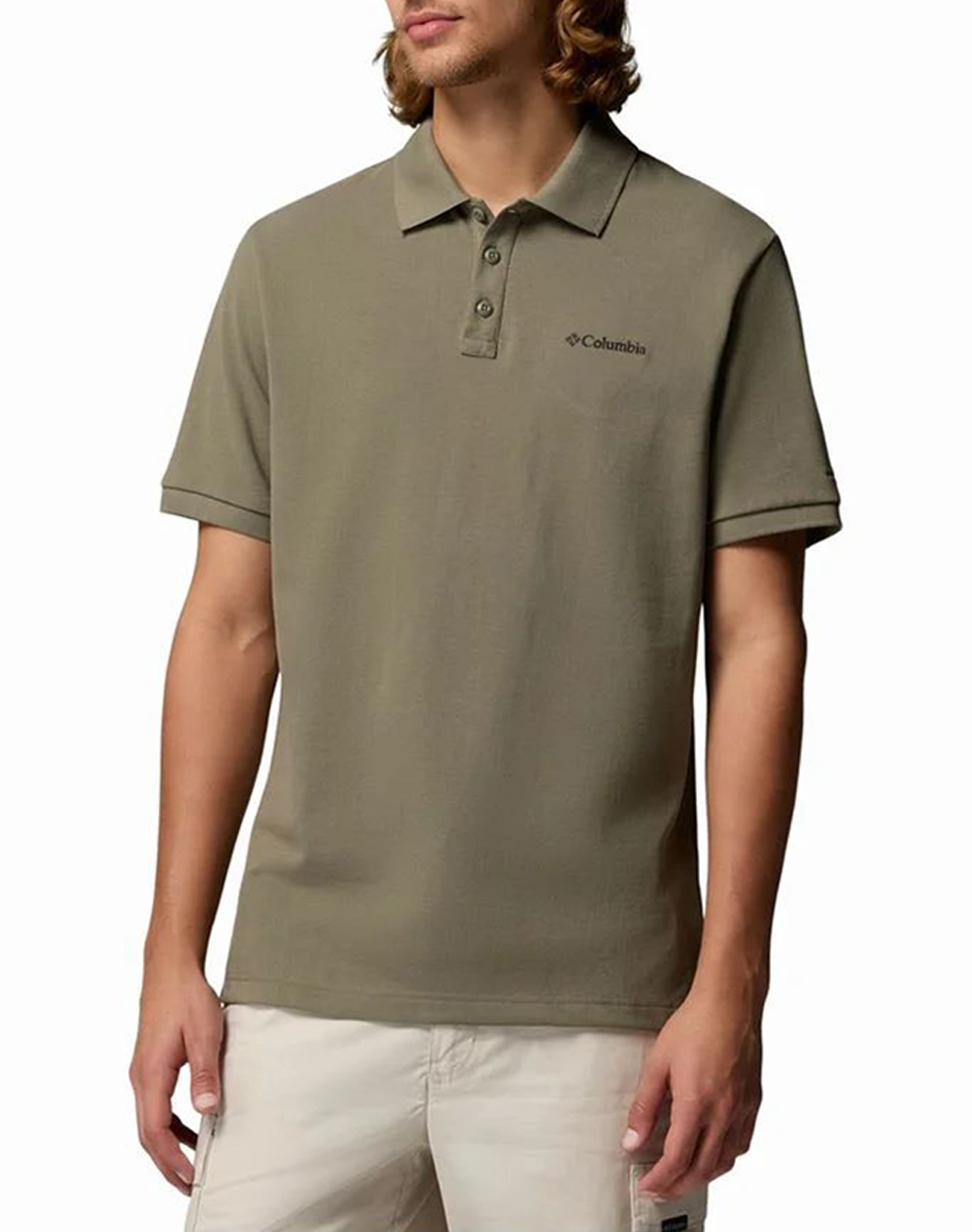 Columbia Ανδρική Μπλούζα Polo Κοντομάνικη Χακί Βαμβάκι Πολυεστέρας