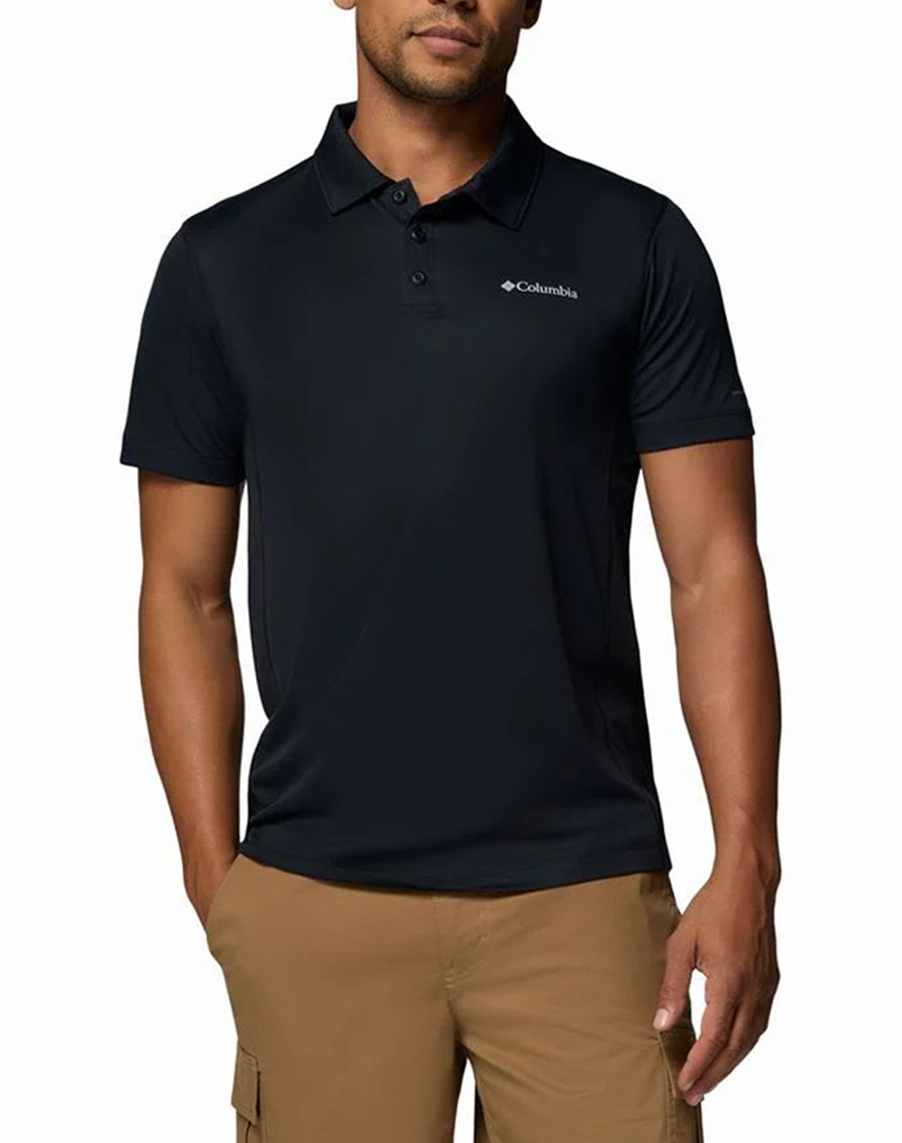 Columbia Ανδρική Μπλούζα Polo Μαύρο Ανακυκλωμένος Πολυεστέρας Πολυεστέρας