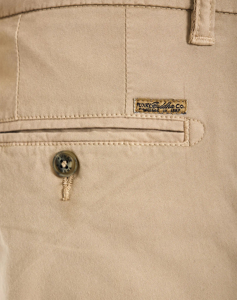 Funky Buddha Trousers Fbm013-001-02-Greige Biege ανδρικά ρούχα παντελόνια Chinos Politikos Shop Πολιτικός