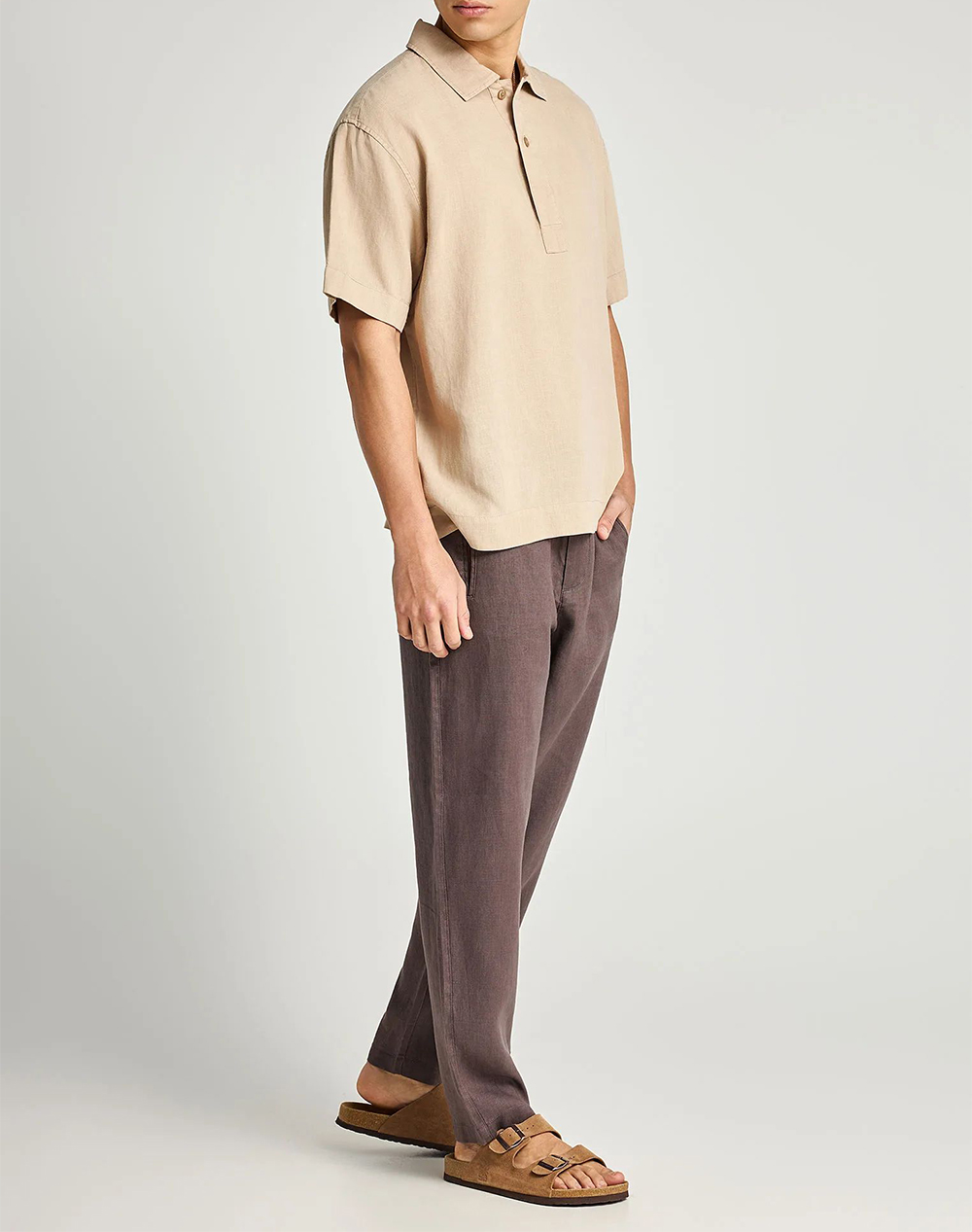 Funky Buddha Trousers Fbm013-011-02-Moon Mist Darkgray ανδρικά ρούχα παντελόνια Chinos Politikos Shop Πολιτικός
