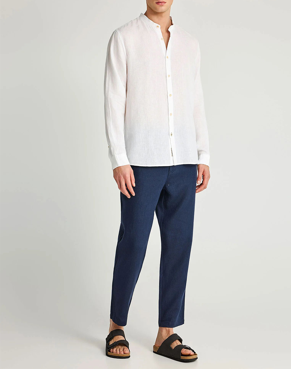 Funky Buddha Trousers Fbm013-011-02-Navy Navyblue ανδρικά ρούχα παντελόνια Chinos Politikos Shop Πολιτικός