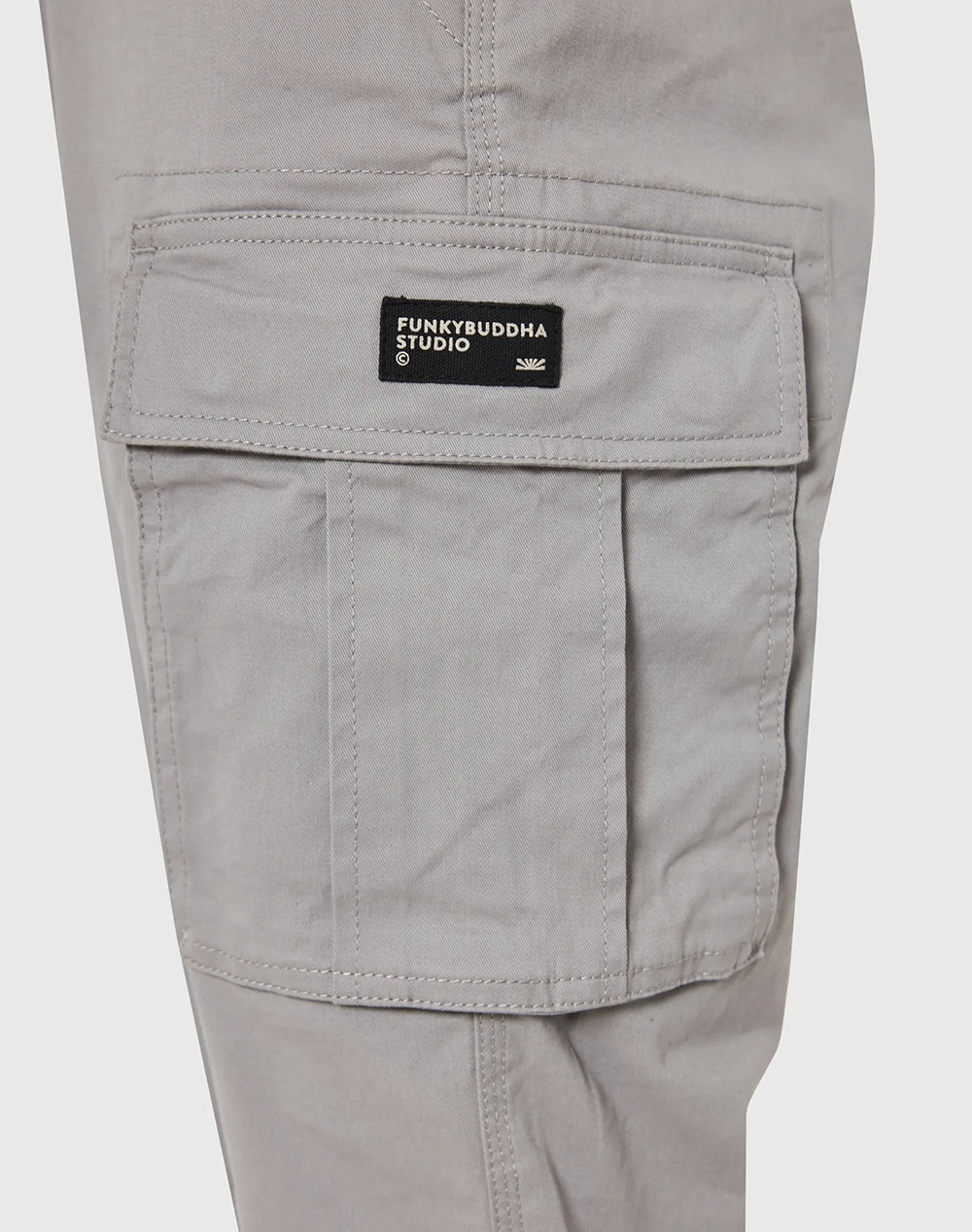 Funky Buddha Trousers Fbm013-002-02-Grey Gray ανδρικά ρούχα παντελόνια Cargo Politikos Shop Πολιτικός