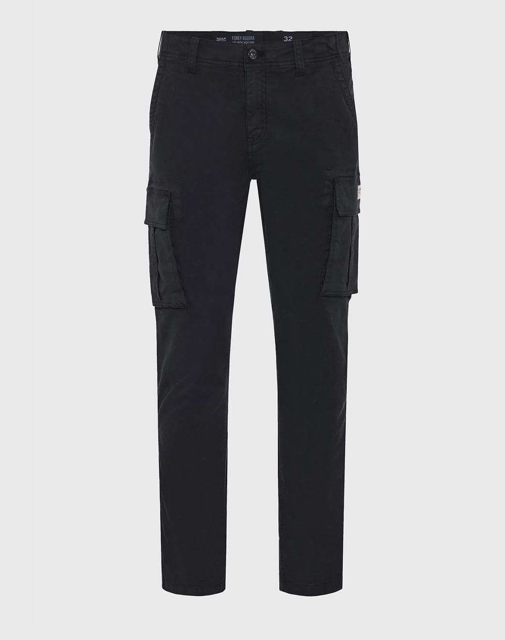 Funky Buddha Trousers Fbm013-002-02-Black Jetblack ανδρικά ρούχα παντελόνια Cargo Politikos Shop Πολιτικός