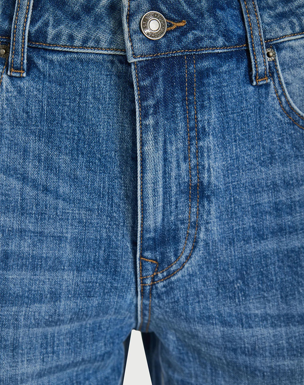 Funky Buddha Jeans Fbm013-073-02-Md Blue Denimblue ανδρικά ρούχα παντελόνια Politikos Shop Πολιτικός