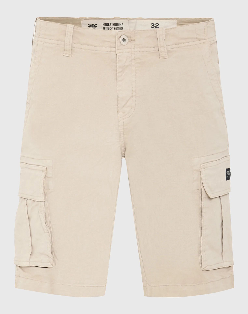 Funky Buddha Shorts Fbm013-002-03-Greige Biege ανδρικά ρούχα Σορτς Βερμουδες Cargo Politikos Shop Πολιτικός