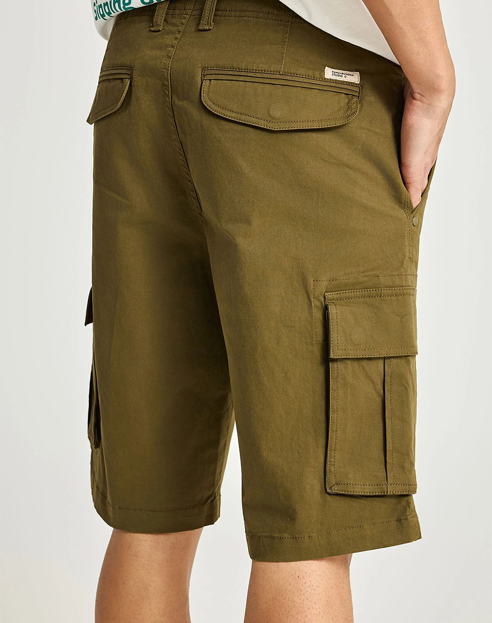 FUNKY BUDDHA Shorts FBM013-002-03-Dusty Olive DarkOliveGreen φωτογραφία