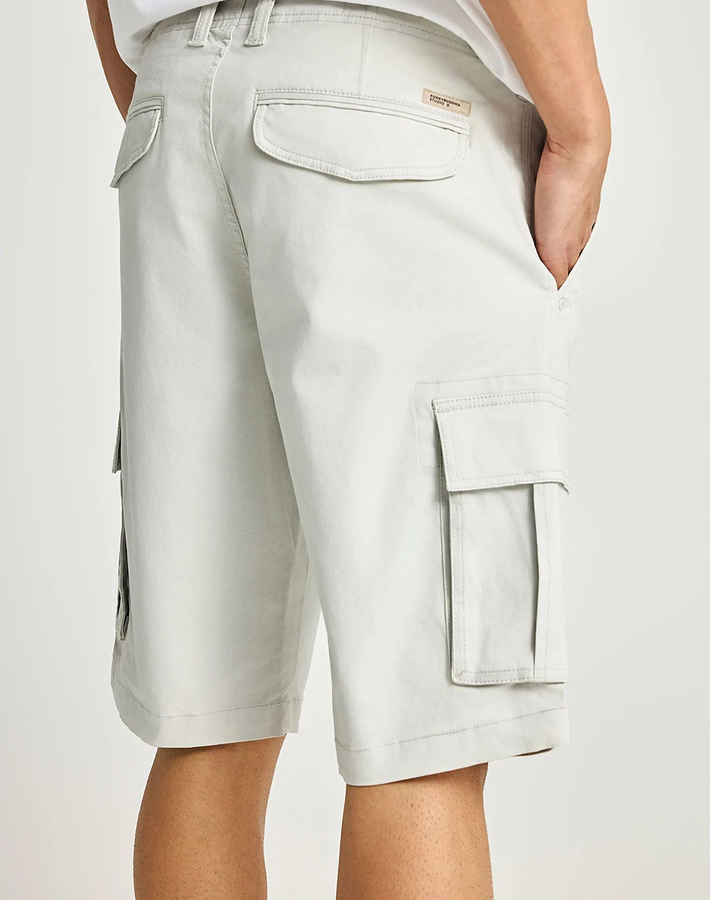 FUNKY BUDDHA Shorts FBM013-002-03-MIST Ecru φωτογραφία