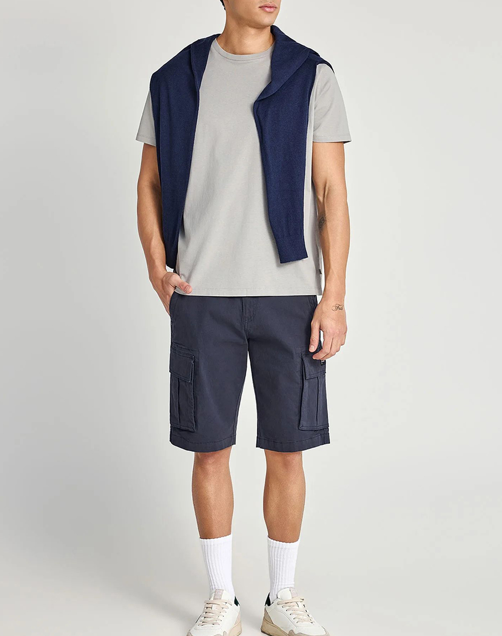 FUNKY BUDDHA Shorts FBM013-002-03-NAVY NavyBlue φωτογραφία