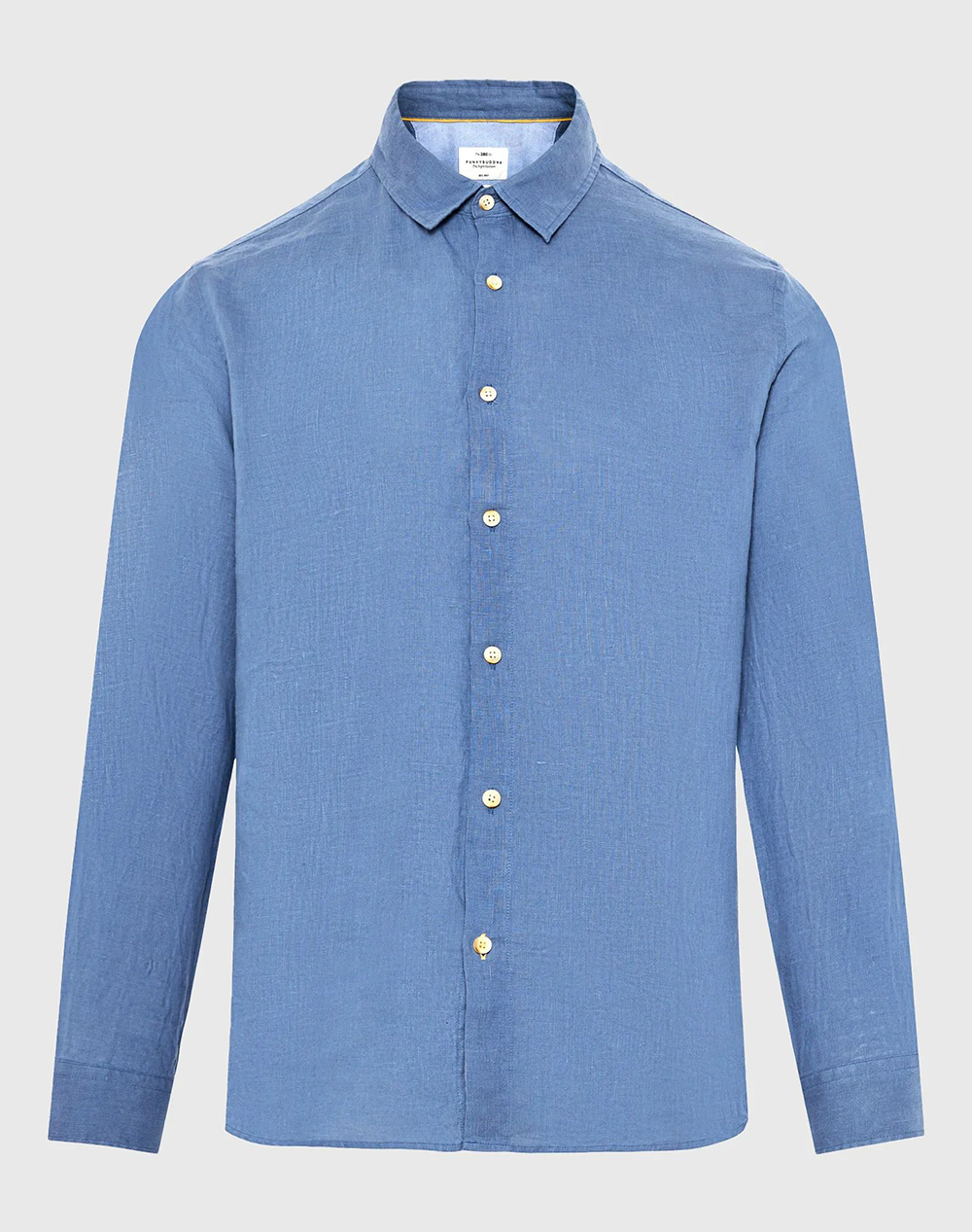 Funky Buddha Shirts Fbm013-001-05-Indigo Blue ανδρικά ρούχα πουκάμισα Politikos Shop Πολιτικός