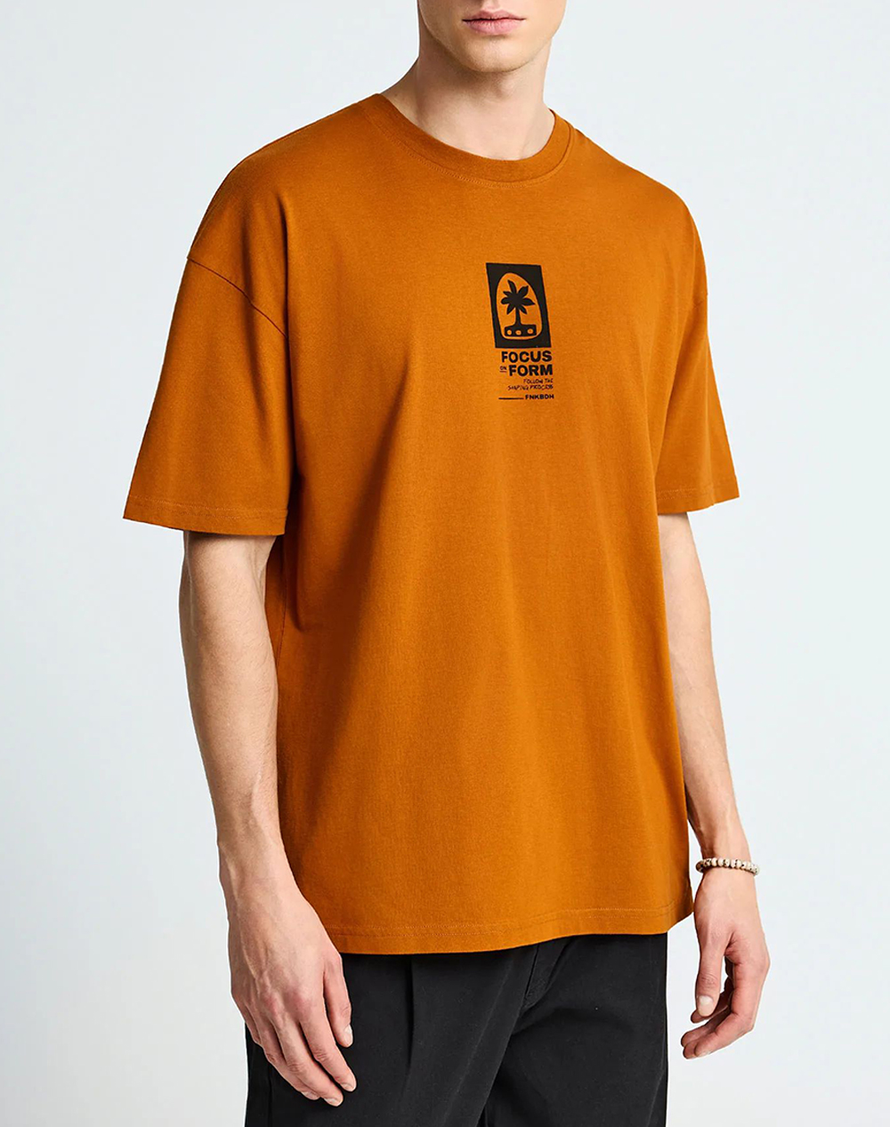 FUNKY BUDDHA T-Shirts FBM013-056-04-SPICY PUMPKIN Orange