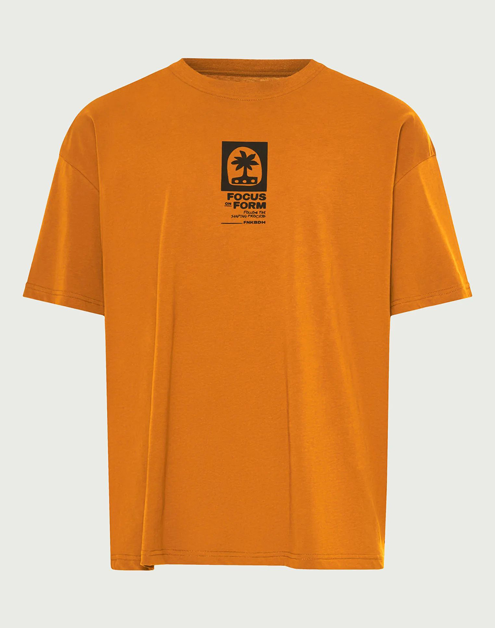 Funky Buddha T-Shirts Fbm013-056-04-Spicy Pumpkin Orange ανδρικά ρούχα μπλούζες T-Shirt Politikos Shop Πολιτικός