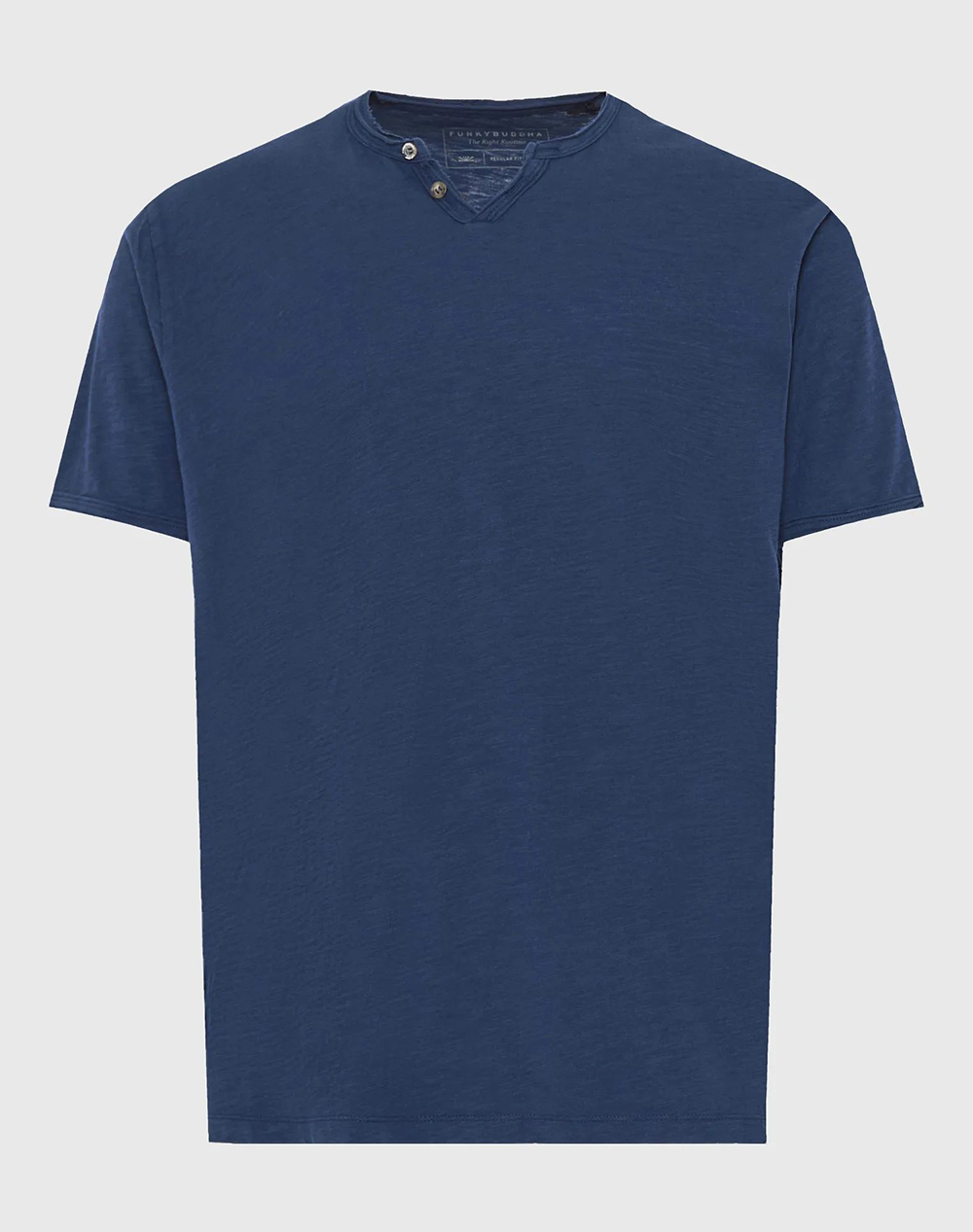 Funky Buddha T-Shirts Fbm013-004-04-Navy Blue ανδρικά ρούχα μπλούζες T-Shirt Politikos Shop Πολιτικός