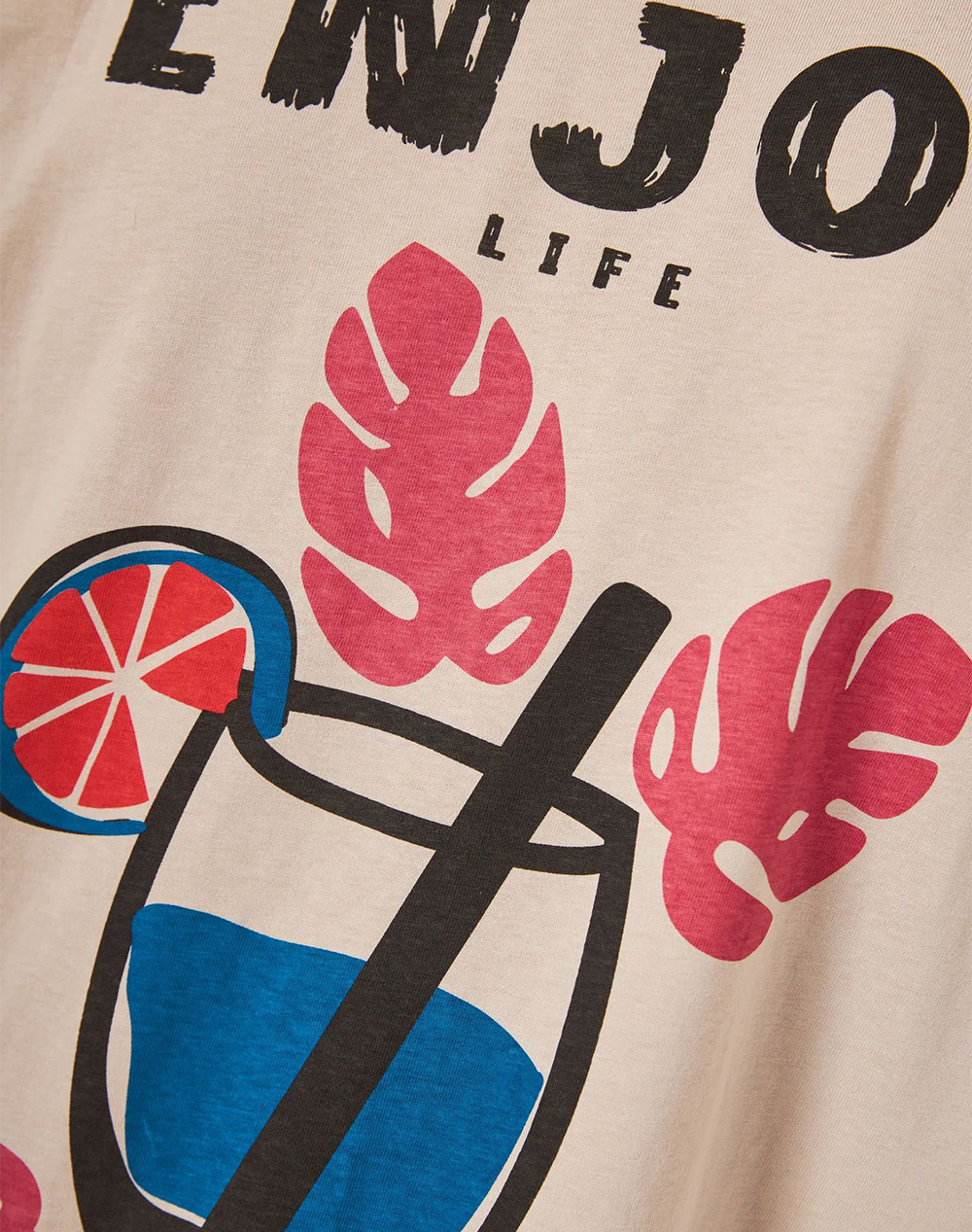 Funky Buddha T-Shirts Fbm013-087-04-Fog Biege ανδρικά ρούχα μπλούζες T-Shirt Politikos Shop Πολιτικός