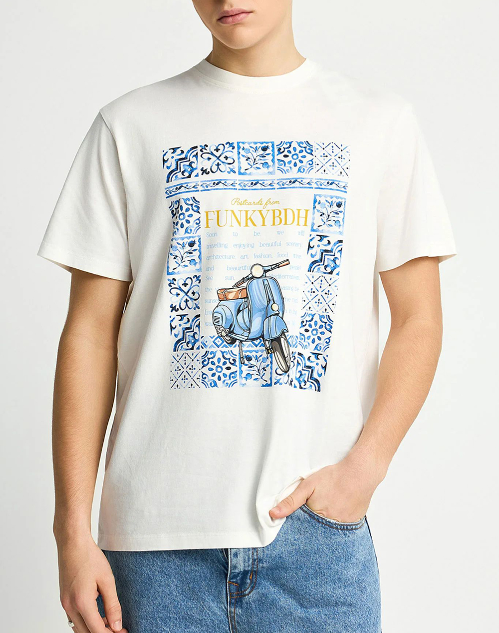 FUNKY BUDDHA T-Shirts FBM013-063-04-OFF WHITE OffWhite