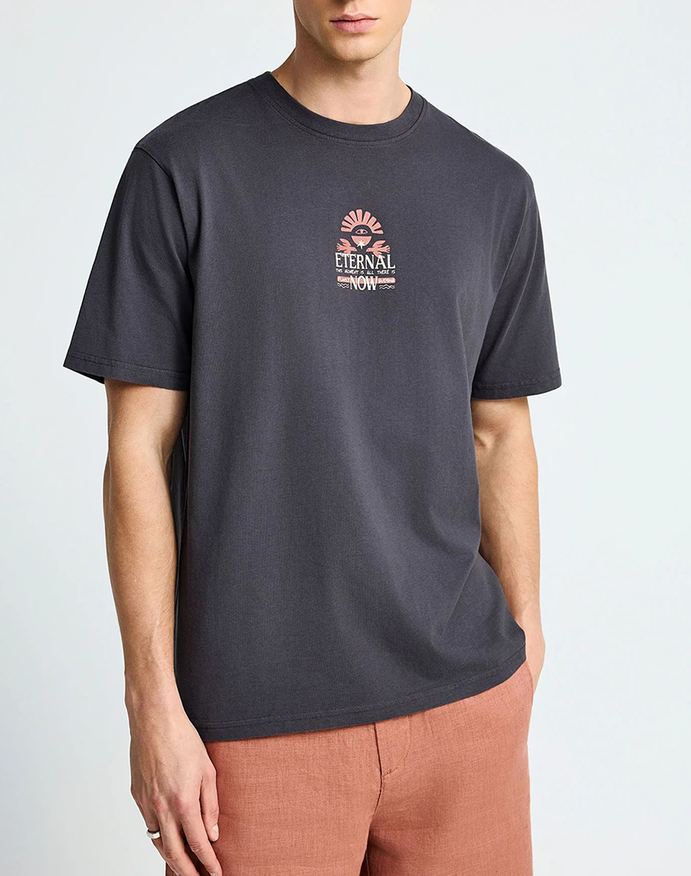 FUNKY BUDDHA T-Shirts FBM013-053-04-ANTHRACITE DarkSlateGrey