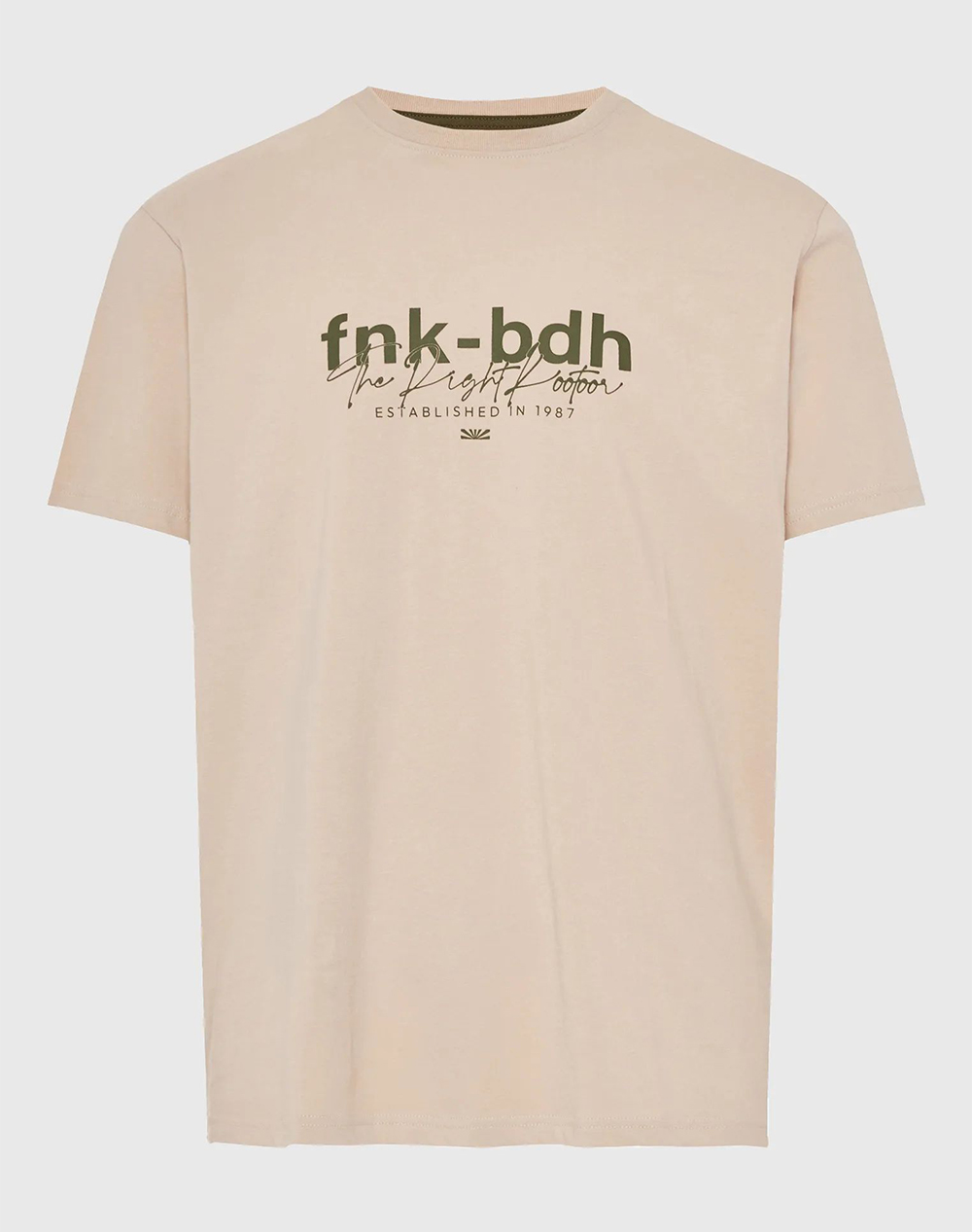 Funky Buddha T-Shirts Fbm013-036-04-Fog Biege ανδρικά ρούχα μπλούζες T-Shirt Politikos Shop Πολιτικός