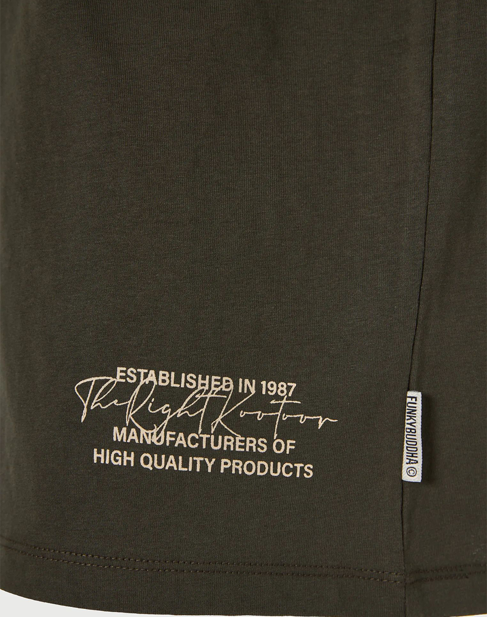 Funky Buddha T-Shirts Fbm013-032-04-Dusty Olive Khaki ανδρικά ρούχα μπλούζες T-Shirt Politikos Shop Πολιτικός