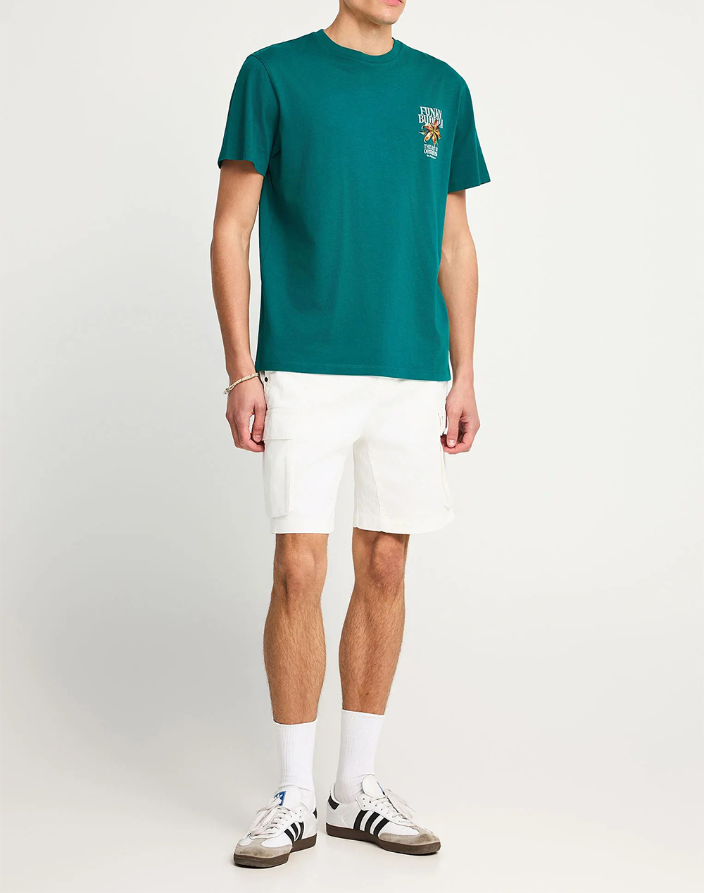 Funky Buddha T-Shirts Fbm013-075-04-Deep Lake Turquoise ανδρικά ρούχα μπλούζες T-Shirt Politikos Shop Πολιτικός