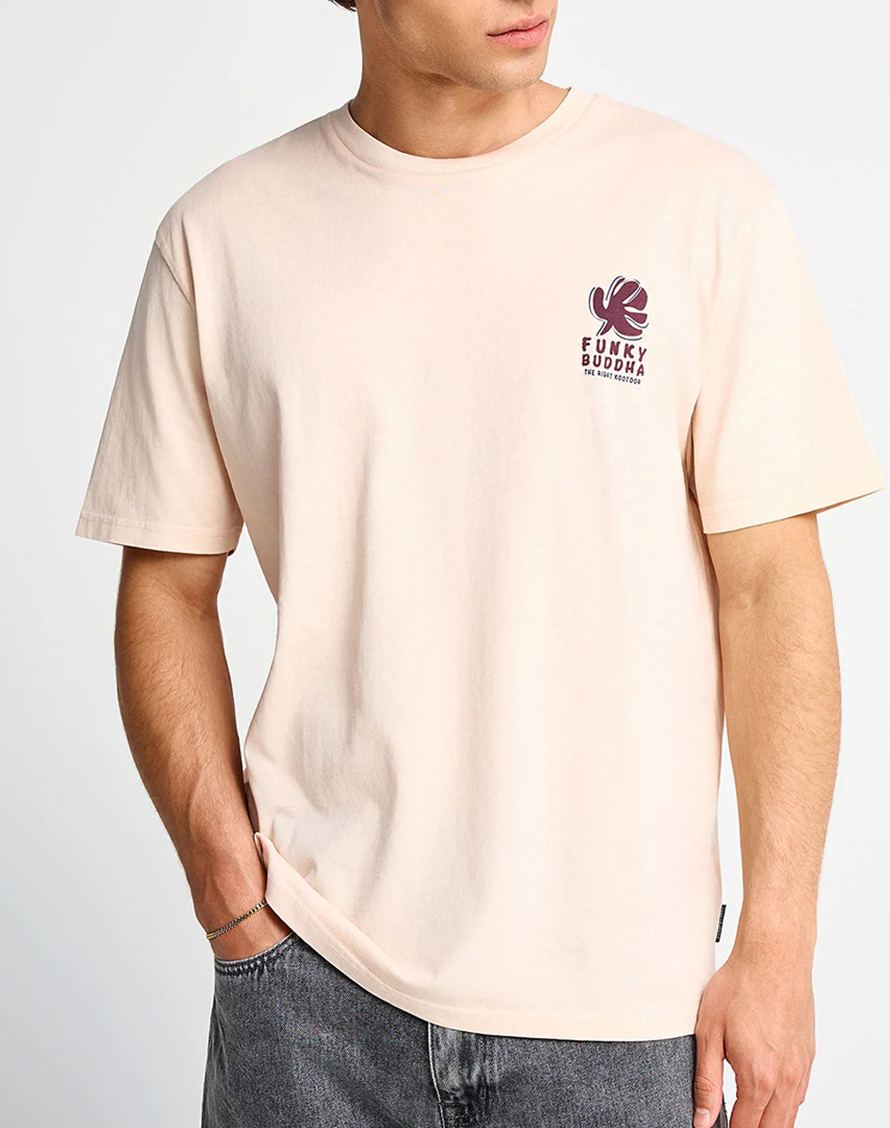 FUNKY BUDDHA T-Shirts FBM013-088-04-ROSE WATER LightPink