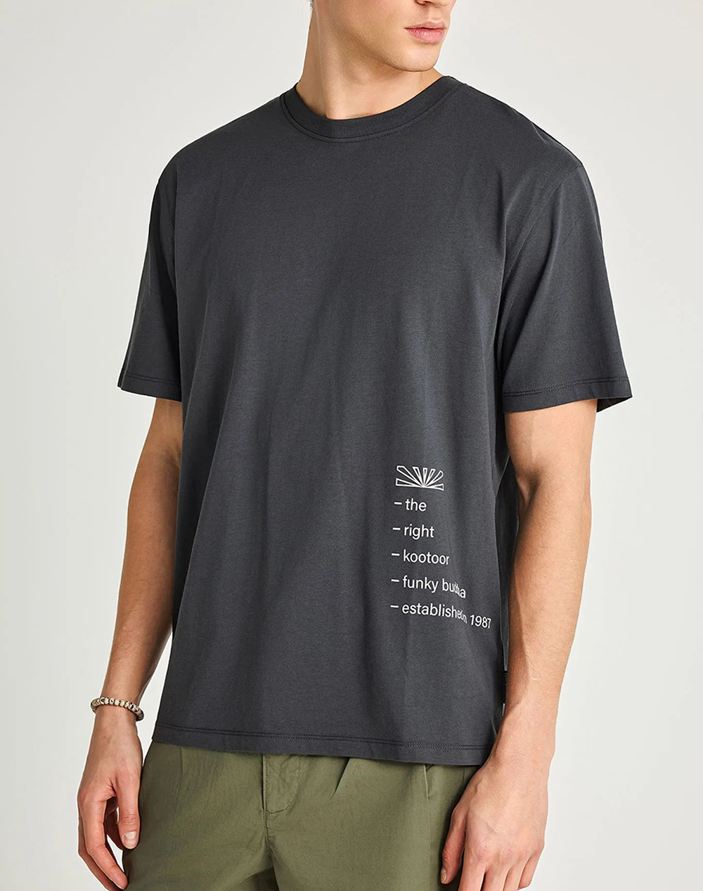 FUNKY BUDDHA T-Shirts FBM013-014-04-ANTHRACITE DarkSlateGrey