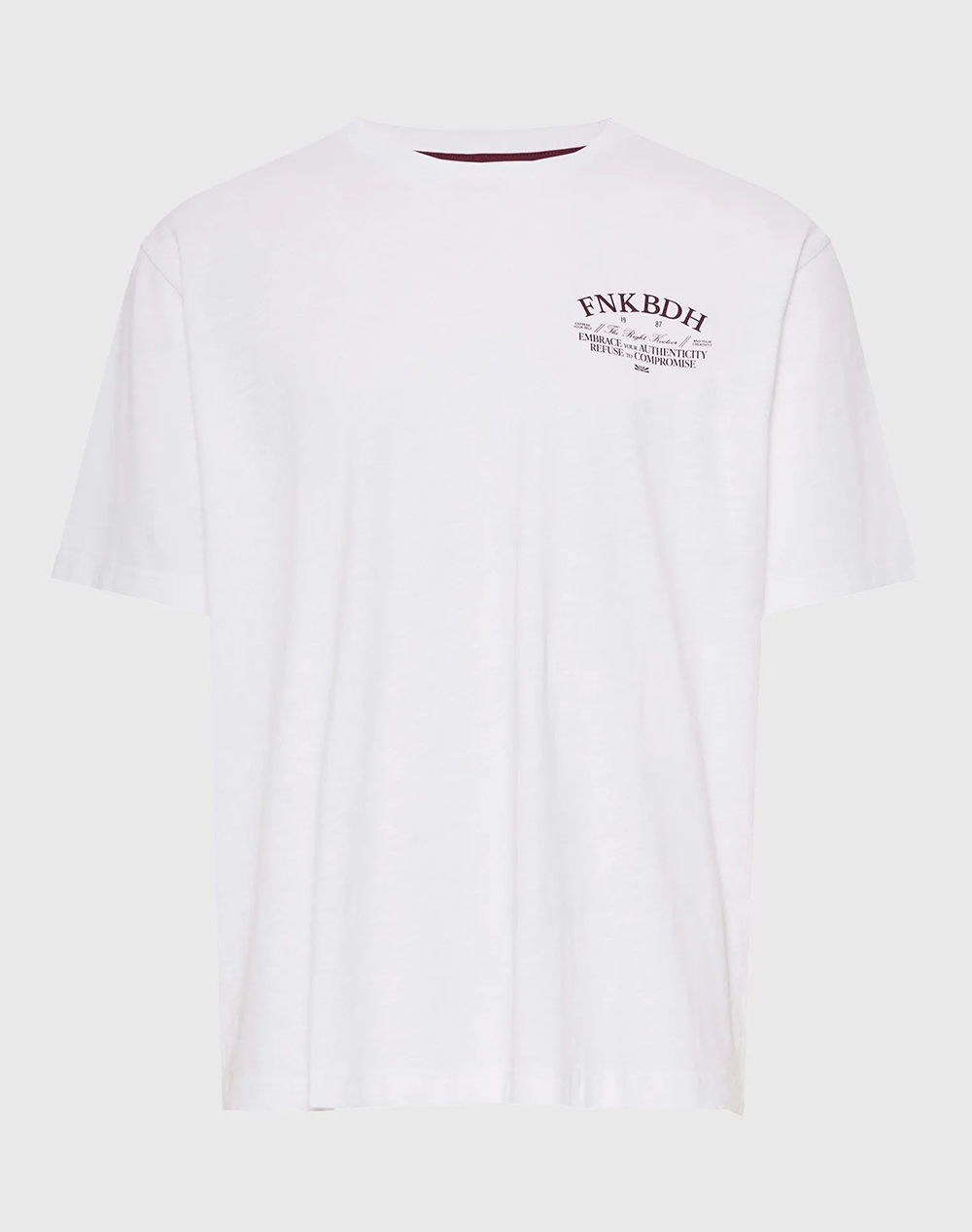 Funky Buddha T-Shirts Fbm013-017-04-White White ανδρικά ρούχα μπλούζες T-Shirt Politikos Shop Πολιτικός