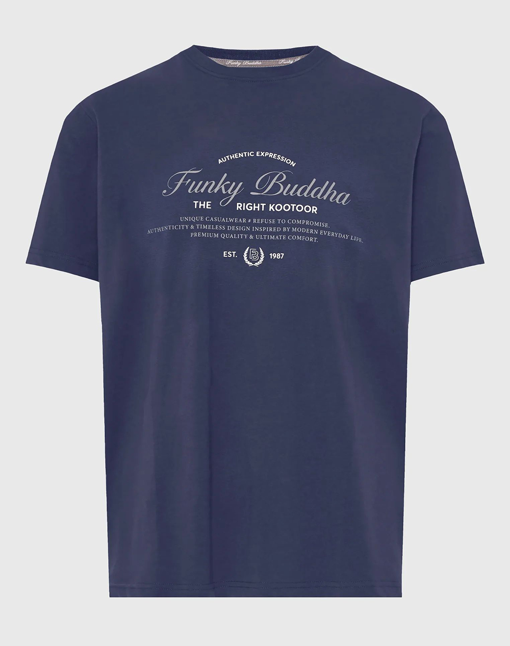 Funky Buddha Μπλούζα Κοντό Μανίκι Και Τύπωμα Fbm013-024-04-Navy Navyblue ανδρικά ρούχα μπλούζες T-Shirt Politikos Shop Πολιτικός
