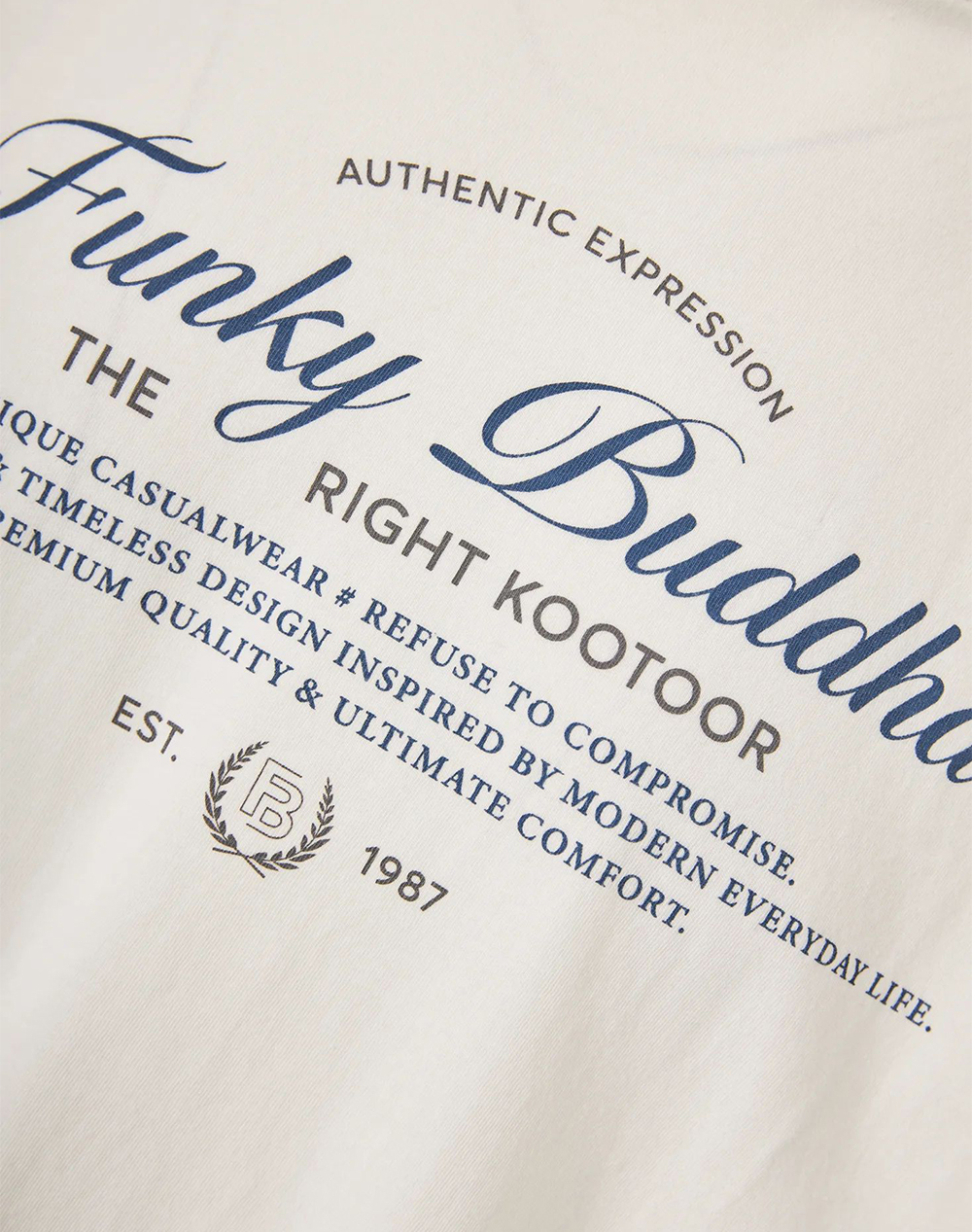 Funky Buddha Μπλούζα Κοντό Μανίκι Και Τύπωμα Fbm013-024-04-Off White Offwhite ανδρικά ρούχα μπλούζες T-Shirt Politikos Shop Πολιτικός