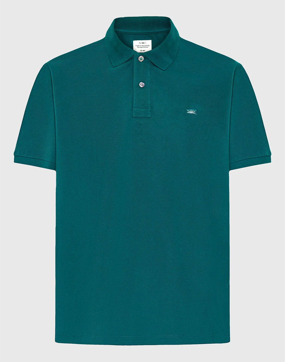 Funky Buddha Polo Shirts Fbm013-001-11-Emerald Petrol ανδρικά ρούχα μπλούζες Politikos Shop Πολιτικός