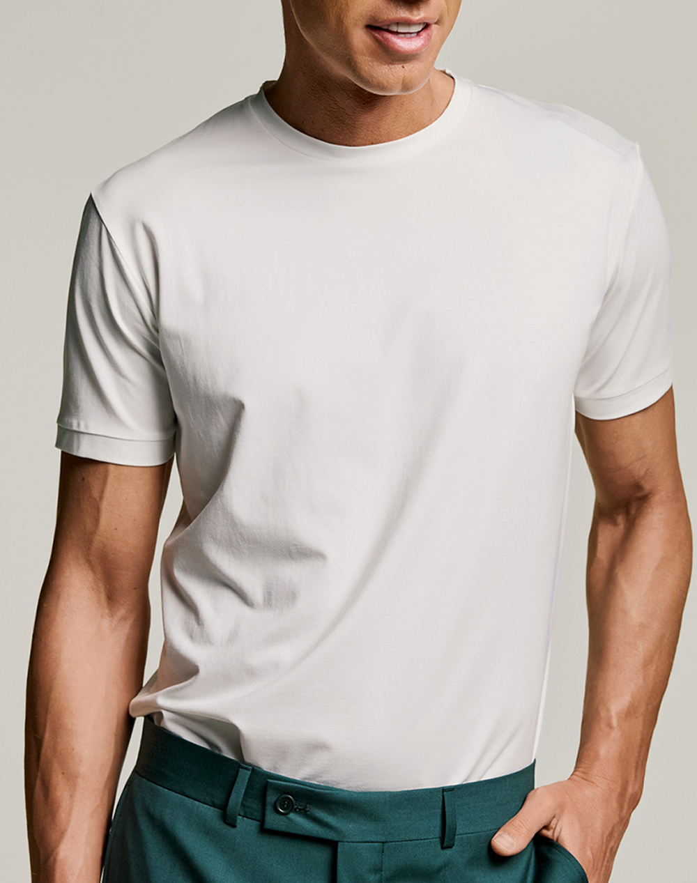 Guy Laroche Es19801 T-Shirt Modal Gles19801-3 White ανδρικά ρούχα μπλούζες Politikos Shop Πολιτικός
