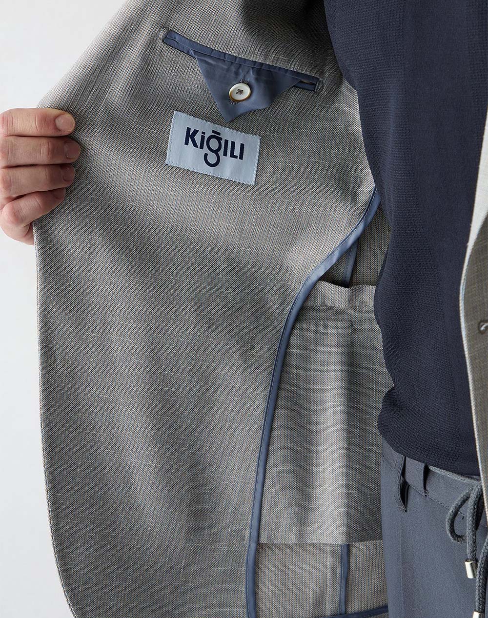 Kigili Jacket Ky26200000008-Mid Grey Lightgray ανδρικά ρούχα Πανωφορια Σακακια Blazers Politikos Shop Πολιτικός