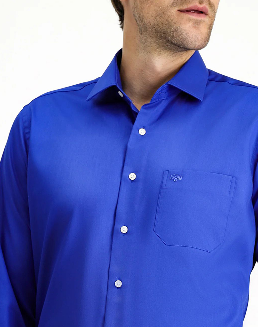 Kigili Long Sleeve Shirt Kssz4Be0Dz004-Sax Blue Oceanblue ανδρικά ρούχα πουκάμισα Politikos Shop Πολιτικός