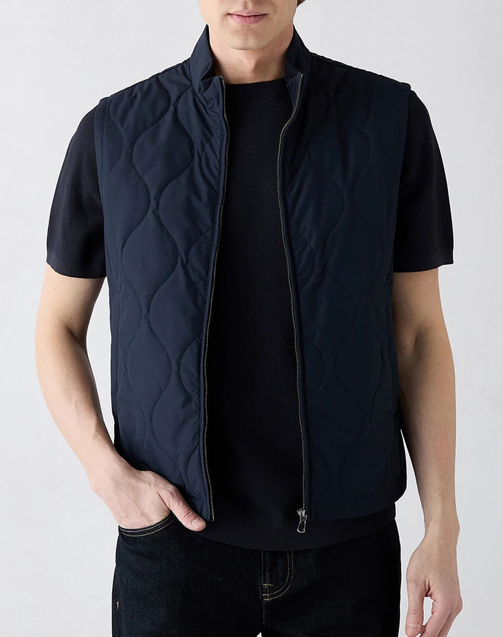 KIGILI Vest Casual KY26900000004-MID. NAVY NavyBlue