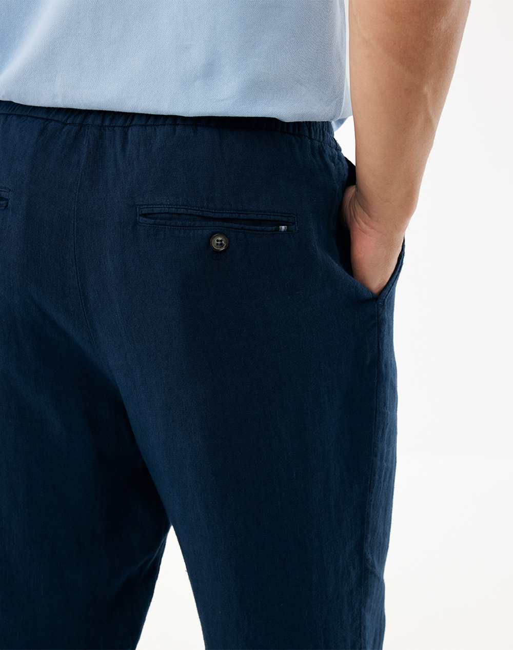 Mexx Linen Pants Mf007003061M-193923 Navyblue ανδρικά ρούχα παντελόνια Chinos Politikos Shop Πολιτικός