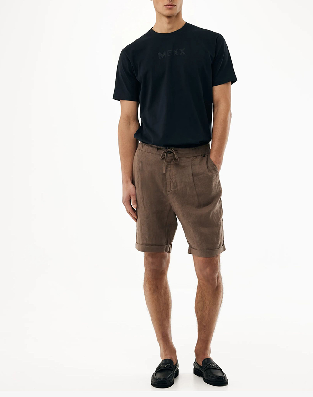 Mexx Linen Shorts Mf007300761M-01-190809 Brown ανδρικά ρούχα Σορτς Βερμουδες Chinos Politikos Shop Πολιτικός