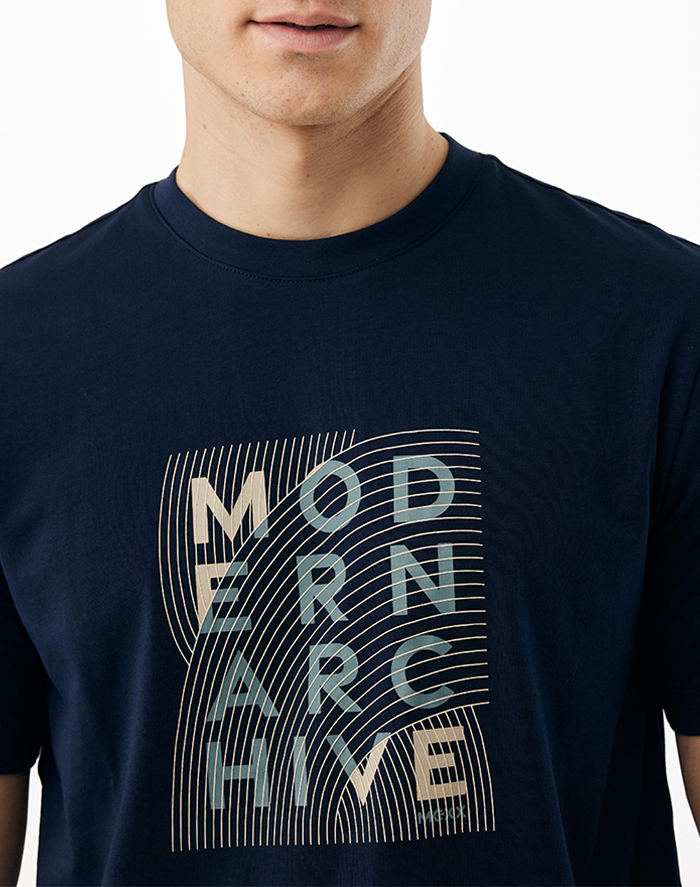Mexx Logo T-Shirt Mf007802261M-193923 Navyblue ανδρικά ρούχα μπλούζες Politikos Shop Πολιτικός