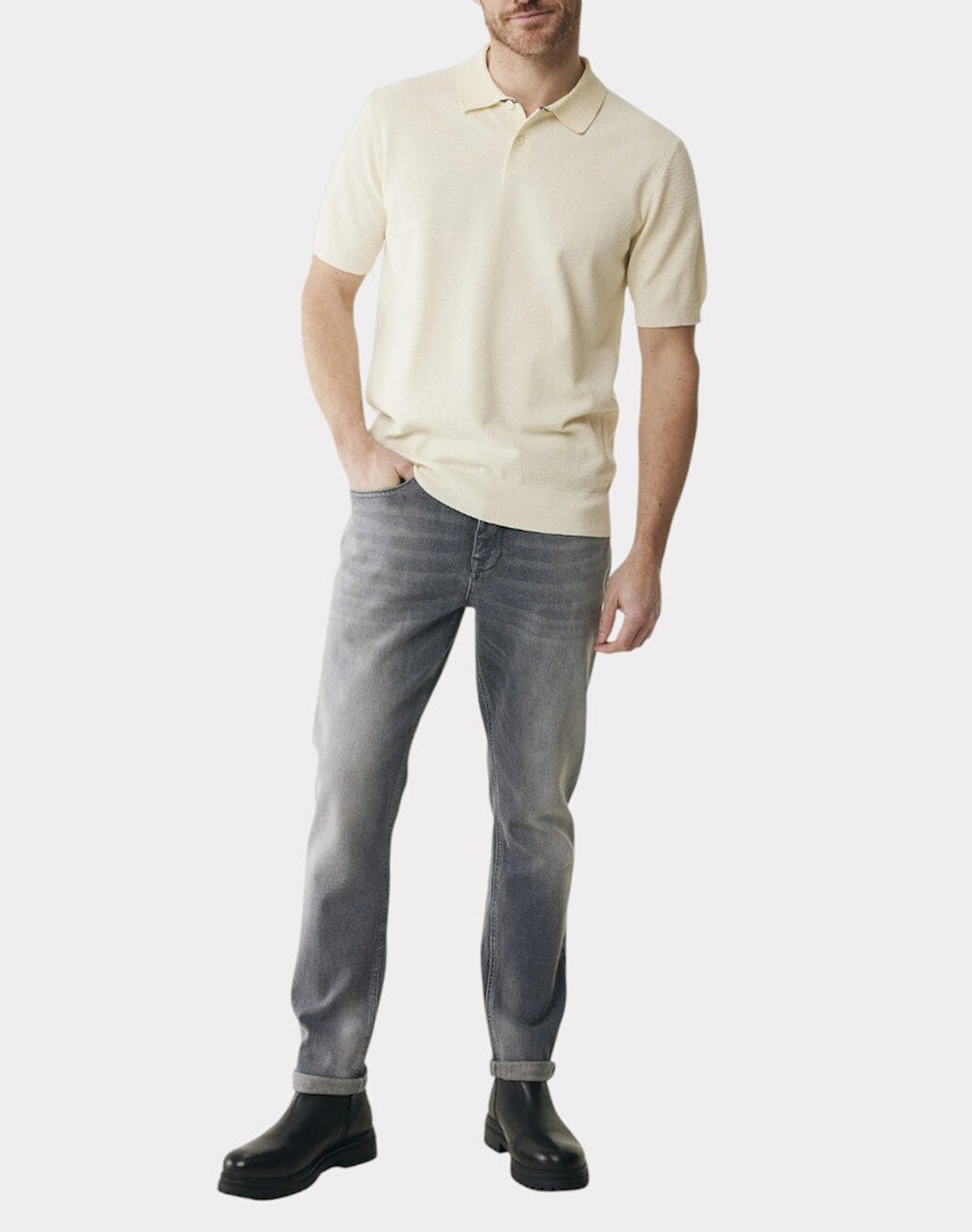 Mexx Polo Regular Fit With Tipping Mf007100353M-110106 Cream ανδρικά ρούχα μπλούζες Politikos Shop Πολιτικός