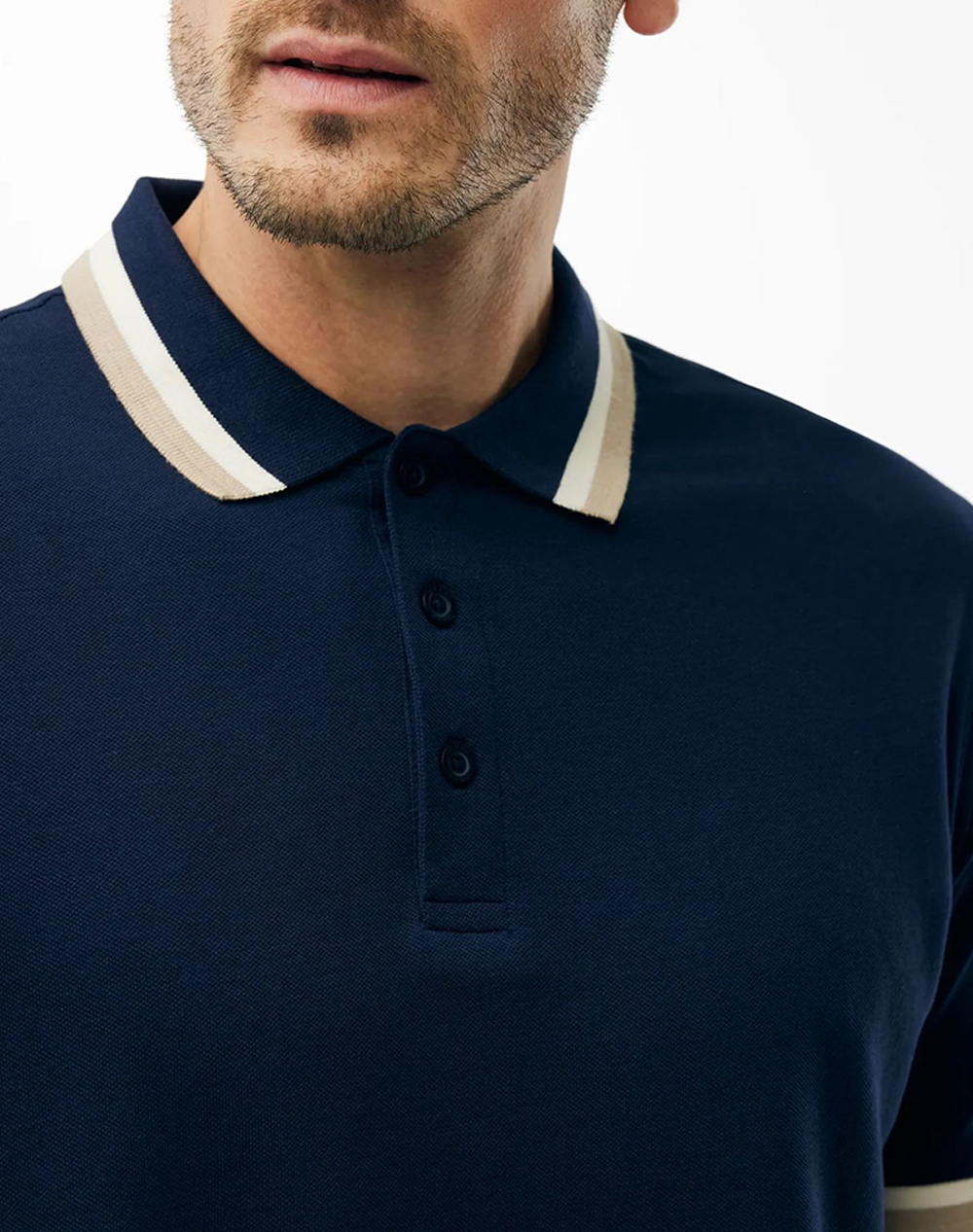 Mexx Toubkal Pique Polo With Tipping Mf007100261M-193923 Darkblue ανδρικά ρούχα μπλούζες Politikos Shop Πολιτικός
