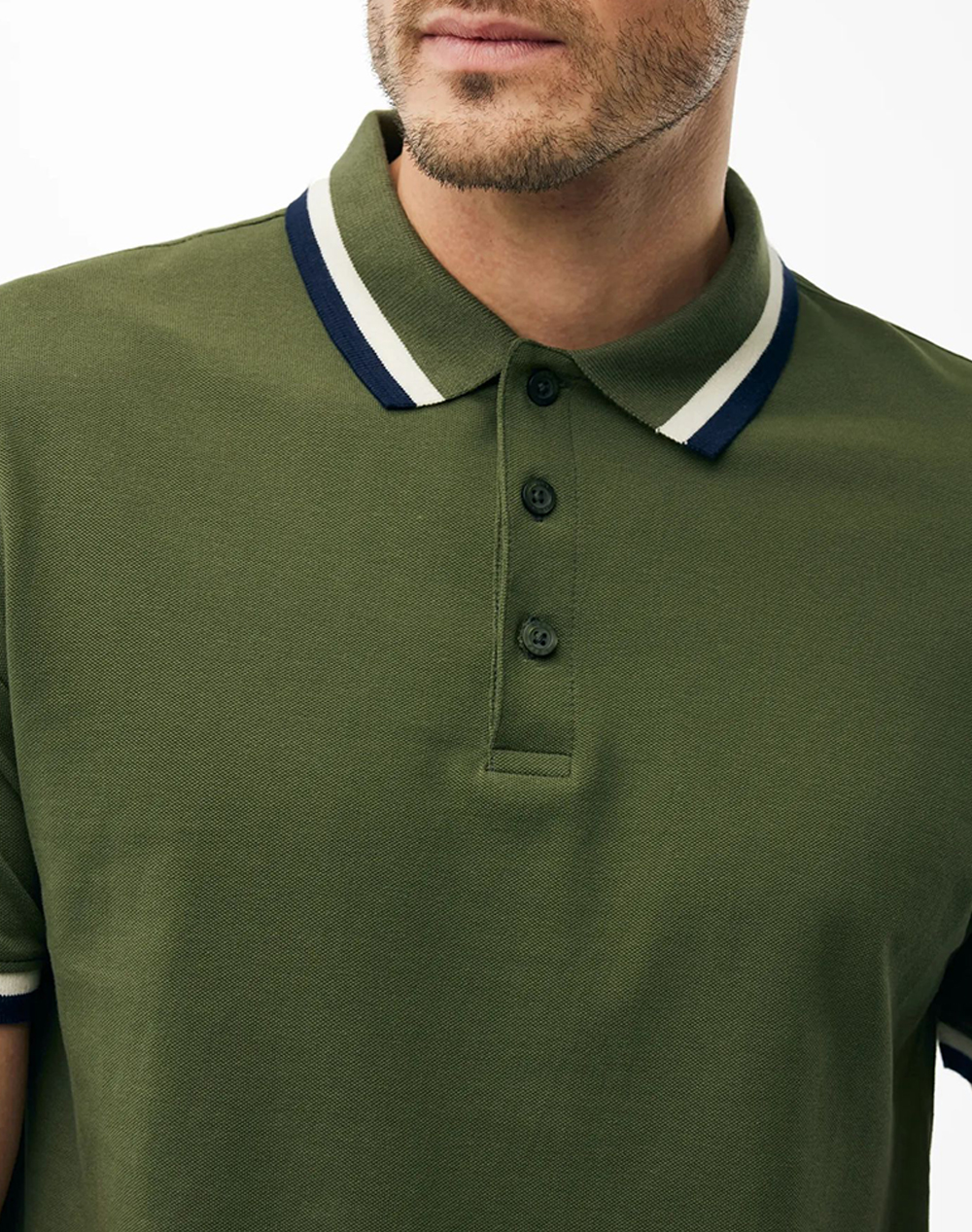 Mexx Toubkal Pique Polo With Tipping Mf007100261M-190312 Darkgreen ανδρικά ρούχα μπλούζες Politikos Shop Πολιτικός