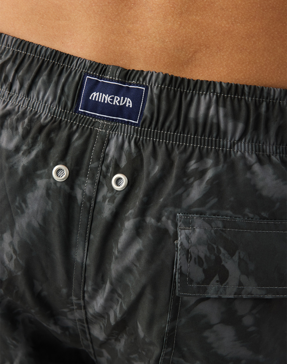 Minerva Men Swim Short Printed Soft-El 96-37603-075 Jetblack ανδρικά ρούχα μαγιό Σορτς Politikos Shop Πολιτικός