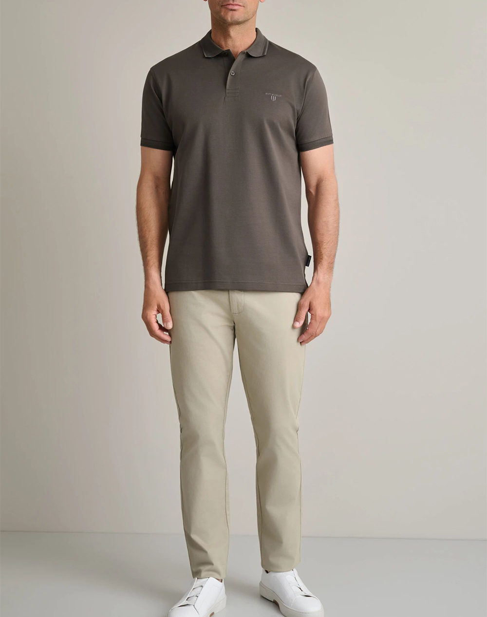 Navy Green Παντελόνι Απιετο Modern Fit 24Ag 1003Mfa 210-Eucalyptus Biege ανδρικά ρούχα παντελόνια Chinos Politikos Shop Πολιτικός