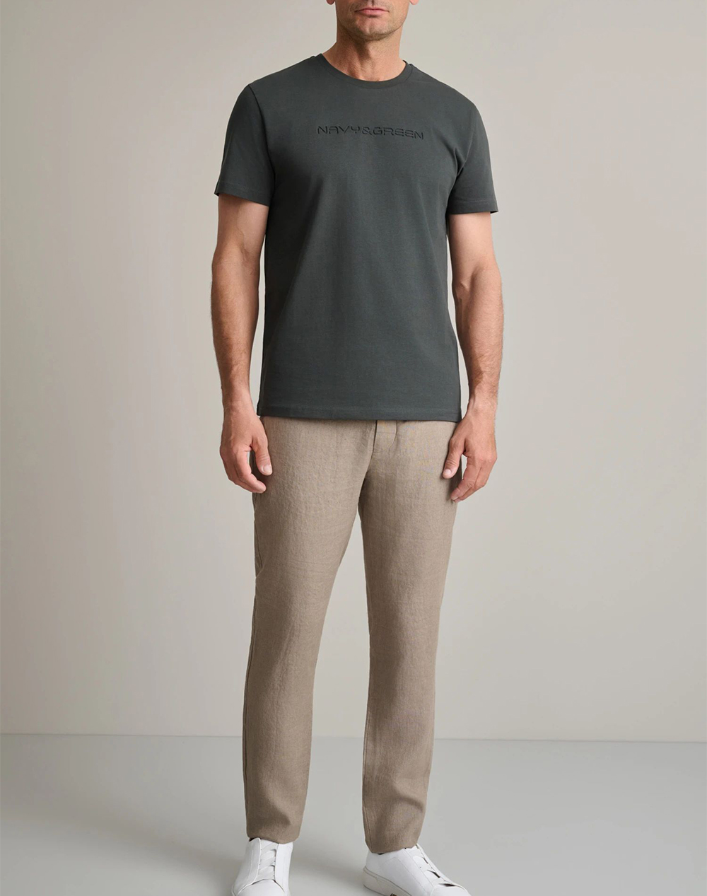 Navy Green Παντελόνι Απιετο Me Κορδονι 24Kp 039 Jg-Humus Sandybrown ανδρικά ρούχα παντελόνια Chinos Politikos Shop Πολιτικός