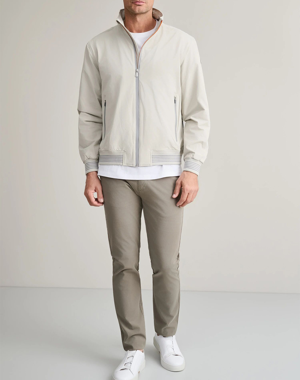 Navy Green Παντελόνι Απιετο Modern Fit 24Ag 1003Mfa 93 3-Stone Lightgray ανδρικά ρούχα παντελόνια Chinos Politikos Shop Πολιτικός