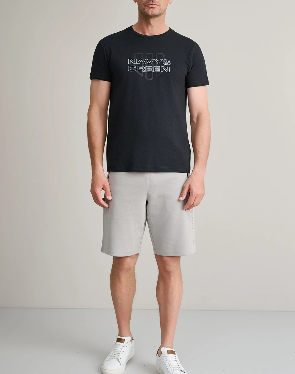 Navy Green Βερμουδα Jogging 24Tu 348 2V-Grey Stone Lightgray ανδρικά αθλητικά ρούχα Σορτς Politikos Shop Πολιτικός