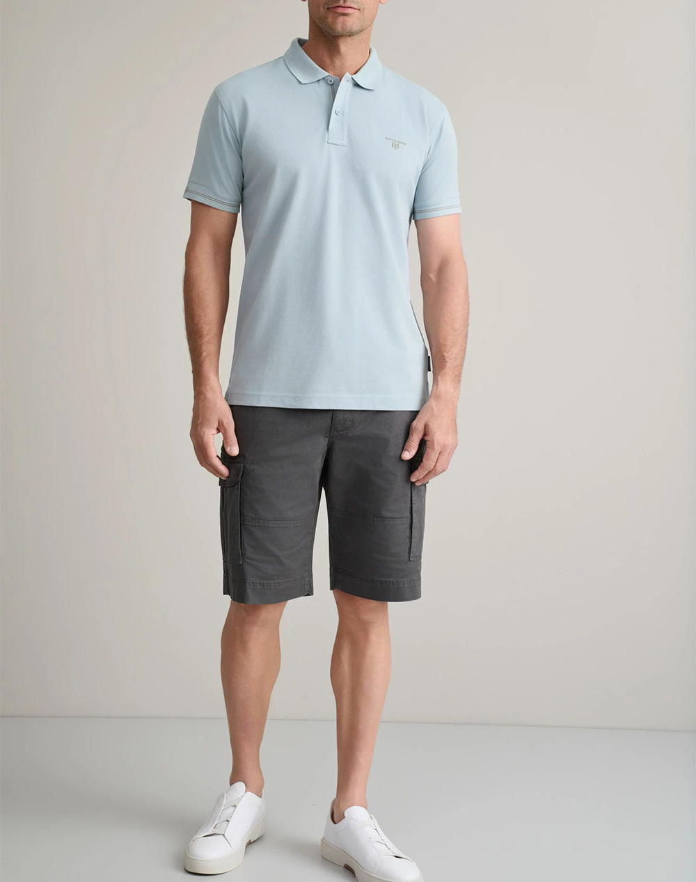 Navy Green Βερμουδα Cargo με Ζωνη 24Re 123 Cgv 2-Anthracite Darkgray ανδρικά ρούχα Σορτς Βερμουδες Politikos Shop Πολιτικός