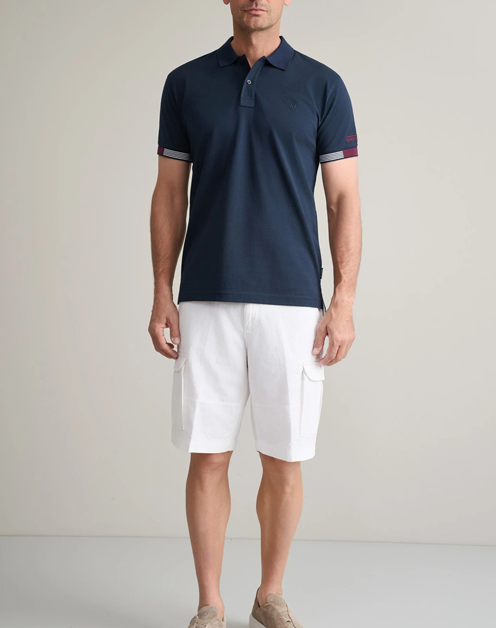 Navy Green Βερμουδα Καργκο 24Ag 1001 253Vcg-White White ανδρικά ρούχα Σορτς Βερμουδες Cargo Politikos Shop Πολιτικός