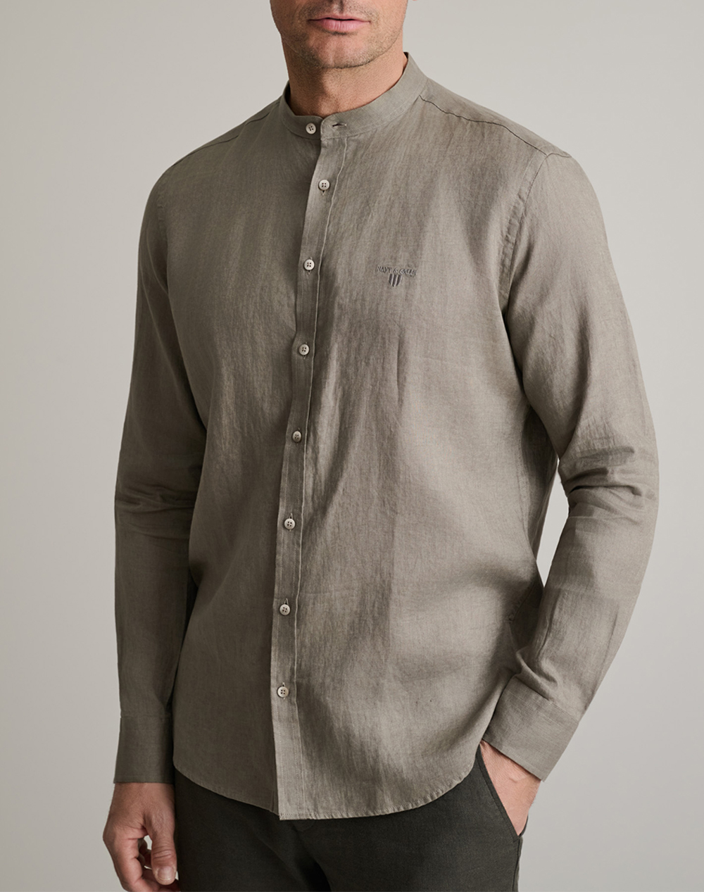 NAVY&GREEN ΠΟΥΚΑΜΙΣΟ MAO, COMFORT FIT 24NG.CR59/MAO.4-DARK EARTH Brown