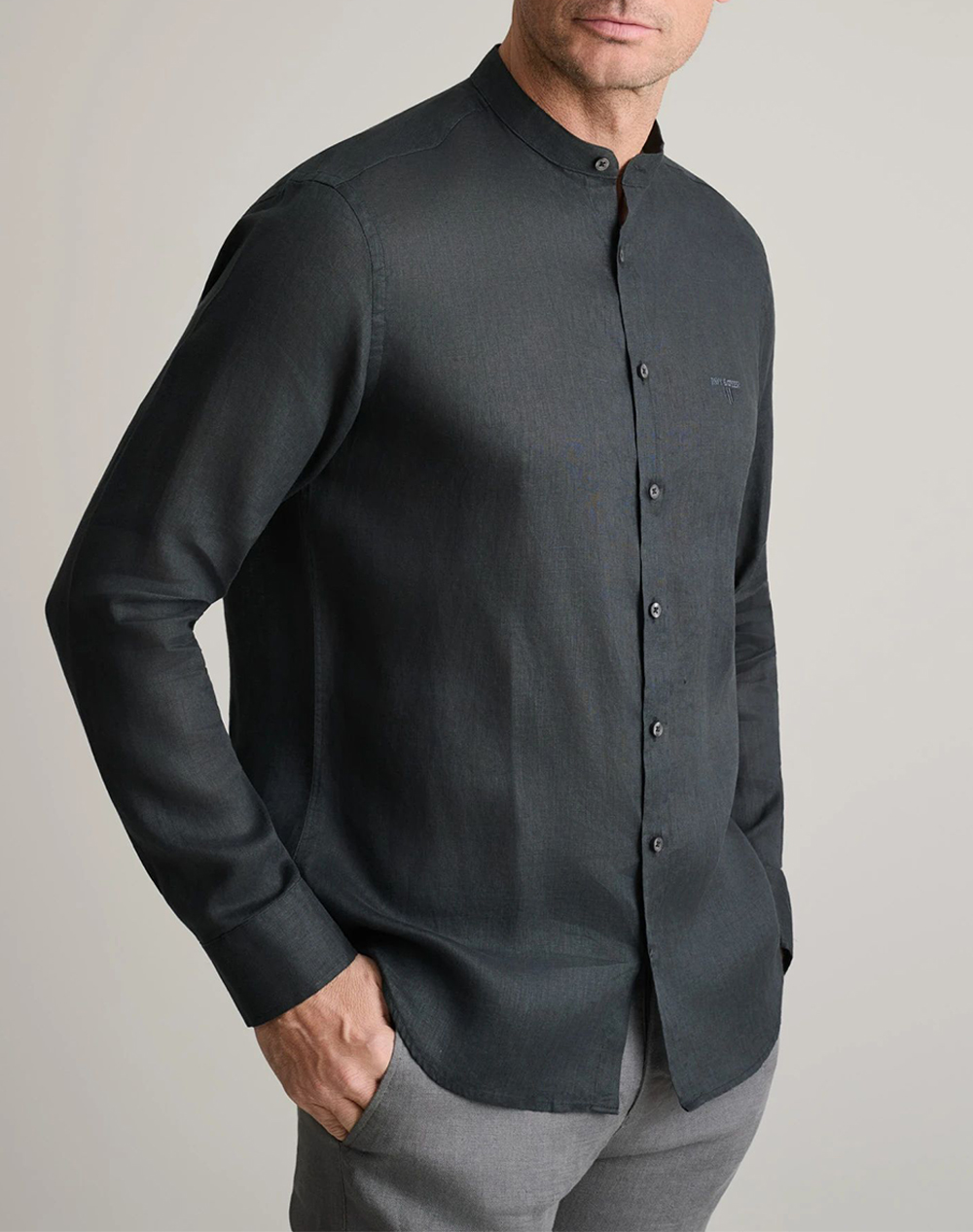 NAVY&GREEN ΠΟΥΚΑΜΙΣΟ MAO, COMFORT FIT 24NG.CR59/MAO.4-ABSOLUTE BLACK JetBlack