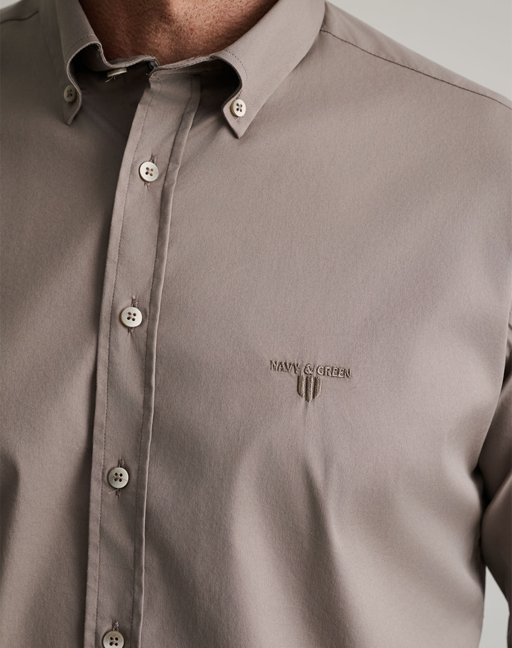 NAVY&GREEN ΠΟΥΚΑΜΙΣΟ COMFORT FIT 24NG.SD61/1B.8-PASTEL BROWN Brown φωτογραφία